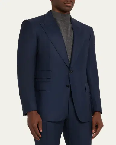 Tom Ford Men's Shelton Herringbone Stripe Suit | Thumbnail 4 Tom Ford Men's Shelton Herringbone Stripe Suit | Thumbnail 4