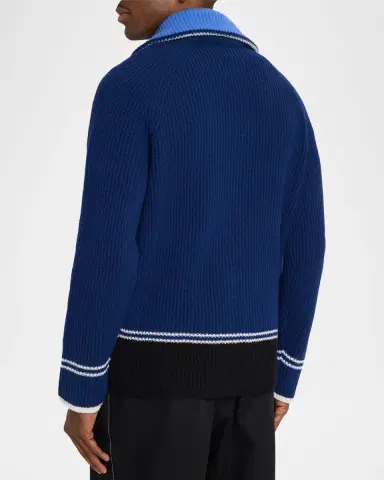Marni Men's Wool and Cashmere Fisherman Rib Full-Zip Cardigan | Thumbnail 9 Marni Men's Wool and Cashmere Fisherman Rib Full-Zip Cardigan | Thumbnail 9