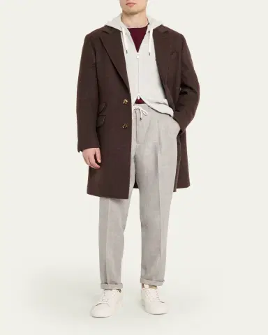Brunello Cucinelli Men's Cotton Rib Hooded Cardigan Sweatshirt | Thumbnail 2 Brunello Cucinelli Men's Cotton Rib Hooded Cardigan Sweatshirt | Thumbnail 2