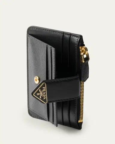 Prada Saffiano & Smooth Leather Card Holder | Thumbnail 3 Prada Saffiano & Smooth Leather Card Holder | Thumbnail 3
