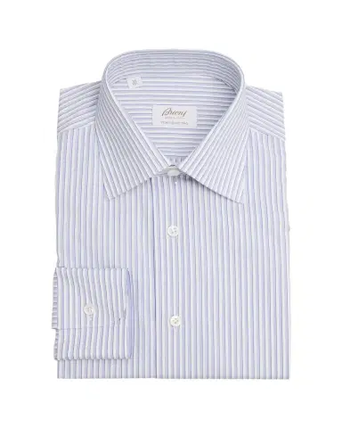 Brioni Men's Multi-Stripe Ventiquattro Cotton Dress Shirt | Thumbnail 1 Brioni Men's Multi-Stripe Ventiquattro Cotton Dress Shirt | Thumbnail 1