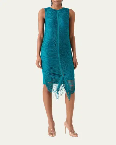 Akris Sleeveless Silk Knit Midi Sheath Dress | Thumbnail 6 Akris Sleeveless Silk Knit Midi Sheath Dress | Thumbnail 6