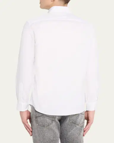 Brunello Cucinelli en's Solid Cotton Classic Fit Button-Down Shirt | Thumbnail 3 Brunello Cucinelli en's Solid Cotton Classic Fit Button-Down Shirt | Thumbnail 3