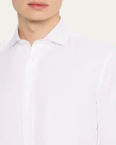 Brunello Cucinelli en's Solid Cotton Classic Fit Button-Down Shirt | Thumbnail 5 Brunello Cucinelli en's Solid Cotton Classic Fit Button-Down Shirt | Thumbnail 5