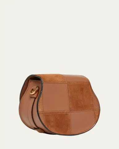 Chloé Marcie Medium Saddle Crossbody Bag in Patchwork Leather | Thumbnail 3 Chloé Marcie Medium Saddle Crossbody Bag in Patchwork Leather | Thumbnail 3