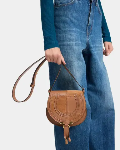 Chloé Marcie Medium Saddle Crossbody Bag in Patchwork Leather | Thumbnail 6 Chloé Marcie Medium Saddle Crossbody Bag in Patchwork Leather | Thumbnail 6