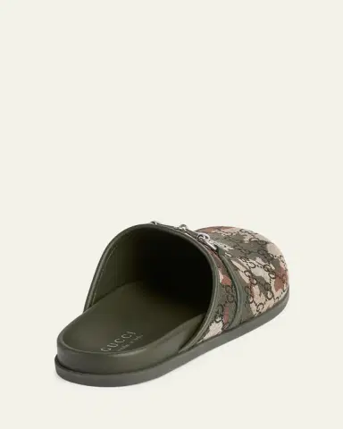 Gucci Men's Rhein Camouflage GG Canvas and Leather Mules | Thumbnail 2 Gucci Men's Rhein Camouflage GG Canvas and Leather Mules | Thumbnail 2