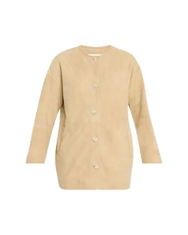 Loulou de Saison Waren Suede Collarless Jacket | Thumbnail 1 Loulou de Saison Waren Suede Collarless Jacket | Thumbnail 1