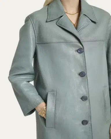 Chloé Shiny Leather Single-Breasted Coat | Thumbnail 5 Chloé Shiny Leather Single-Breasted Coat | Thumbnail 5