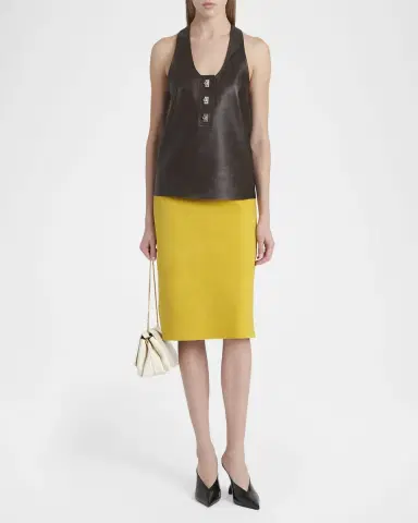 FERRAGAMO Leather Pencil Skirt | Thumbnail 6 FERRAGAMO Leather Pencil Skirt | Thumbnail 6