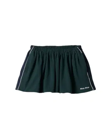 Miu Miu Cotton Jersey Mini kirt | Thumbnail 1 Miu Miu Cotton Jersey Mini kirt | Thumbnail 1