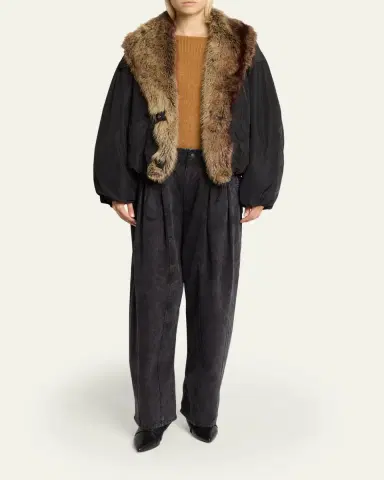 Isabel Marant Charone Short Parka with Faux Fur Lining | Thumbnail 2 Isabel Marant Charone Short Parka with Faux Fur Lining | Thumbnail 2