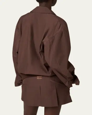 Miu Miu Panama Cotton Mini Pleated Skirt | Thumbnail 3 Miu Miu Panama Cotton Mini Pleated Skirt | Thumbnail 3