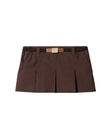 Miu Miu Panama Cotton Mini Pleated Skirt | Thumbnail 1 Miu Miu Panama Cotton Mini Pleated Skirt | Thumbnail 1