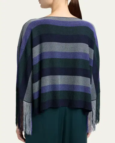 Giorgio Armani Striped Fringe Oversized Sweater | Thumbnail 3 Giorgio Armani Striped Fringe Oversized Sweater | Thumbnail 3