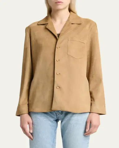 Saint Laurent Suede Pajama Shirt Jacket | Thumbnail 4 Saint Laurent Suede Pajama Shirt Jacket | Thumbnail 4
