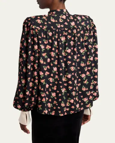 Valentino Garavani Embellished Floral-Print Shirt | Thumbnail 3 Valentino Garavani Embellished Floral-Print Shirt | Thumbnail 3