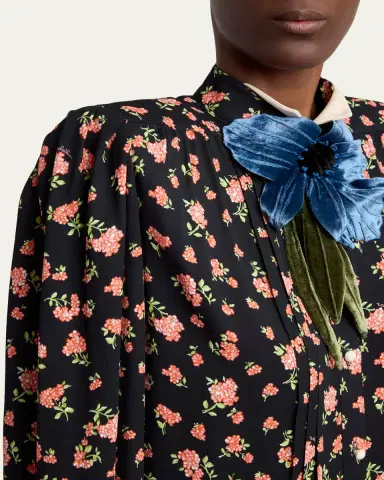 Valentino Garavani Embellished Floral-Print Shirt | Thumbnail 5 Valentino Garavani Embellished Floral-Print Shirt | Thumbnail 5
