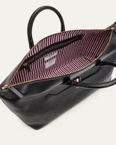 Thom Browne Men's Soft Pebble Grain Medium Duffle Bag | Thumbnail 4 Thom Browne Men's Soft Pebble Grain Medium Duffle Bag | Thumbnail 4
