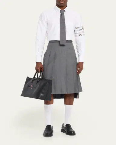 Thom Browne Men's Soft Pebble Grain Medium Duffle Bag | Thumbnail 5 Thom Browne Men's Soft Pebble Grain Medium Duffle Bag | Thumbnail 5
