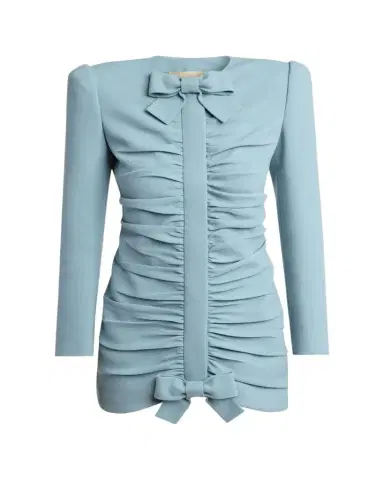 Valentino Garavani Ruched Bow-Embellished Bodycon Mini Dress | Thumbnail 1 Valentino Garavani Ruched Bow-Embellished Bodycon Mini Dress | Thumbnail 1