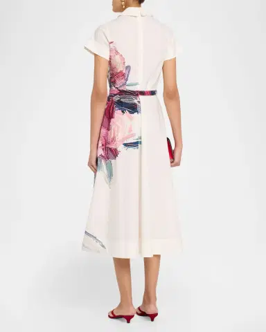 Rickie Freeman for Teri Jon Cotton Floral Short-Sleeve Shirtwaist Dress | Thumbnail 7 Rickie Freeman for Teri Jon Cotton Floral Short-Sleeve Shirtwaist Dress | Thumbnail 7