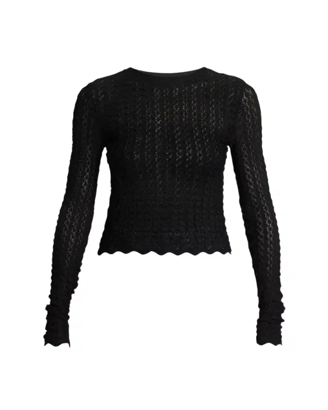Diamond Open-Knit Long-Sleeve Top Diamond Open-Knit Long-Sleeve Top