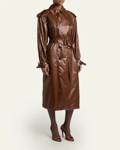 Saint Laurent Weather-Repellant Double-Breasted Trench Coat | Thumbnail 4 Saint Laurent Weather-Repellant Double-Breasted Trench Coat | Thumbnail 4