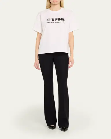 Victoria Beckham It's Fine Slogan Short-Sleeve T-Shirt | Thumbnail 2 Victoria Beckham It's Fine Slogan Short-Sleeve T-Shirt | Thumbnail 2