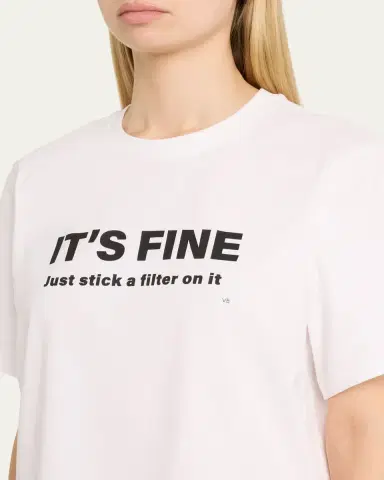 Victoria Beckham It's Fine Slogan Short-Sleeve T-Shirt | Thumbnail 5 Victoria Beckham It's Fine Slogan Short-Sleeve T-Shirt | Thumbnail 5