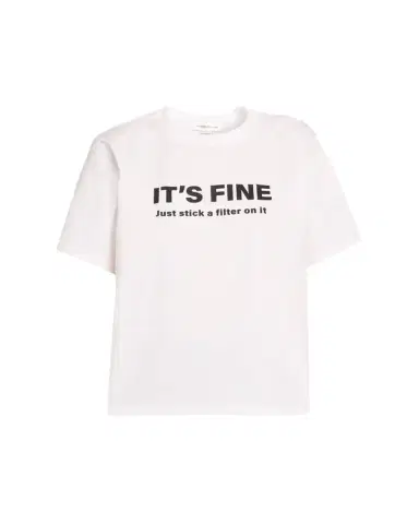 Victoria Beckham It's Fine Slogan Short-Sleeve T-Shirt | Thumbnail 1 Victoria Beckham It's Fine Slogan Short-Sleeve T-Shirt | Thumbnail 1