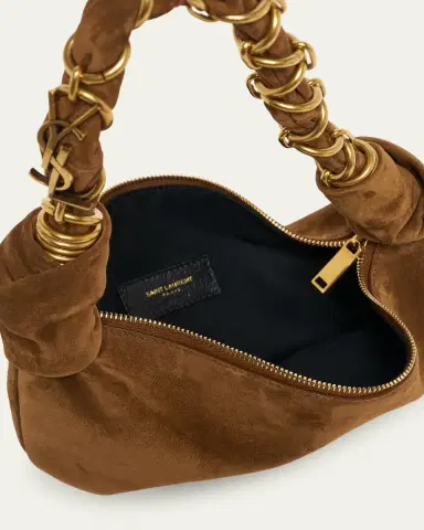 Saint Laurent Amalia Mini YSL Suede Hobo Bag | Thumbnail 4 Saint Laurent Amalia Mini YSL Suede Hobo Bag | Thumbnail 4