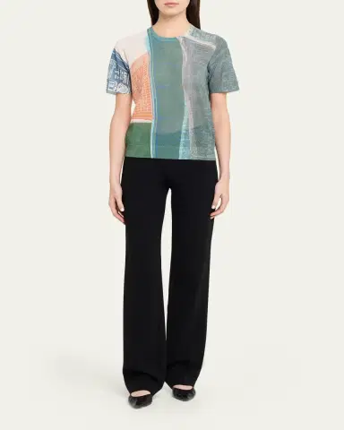 Jason Wu Collection Short-Sleeve Knit Top with "Platter" Artwork by Robert Rauschenberg | Thumbnail 2 Jason Wu Collection Short-Sleeve Knit Top with "Platter" Artwork by Robert Rauschenberg | Thumbnail 2