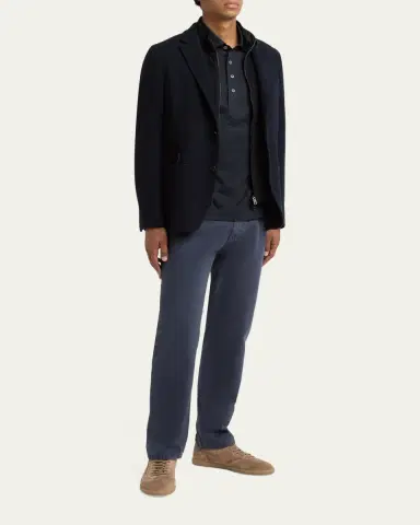 ZEGNA Men's High Performance Jersey Wool and Cotton Jacket | Thumbnail 2 ZEGNA Men's High Performance Jersey Wool and Cotton Jacket | Thumbnail 2