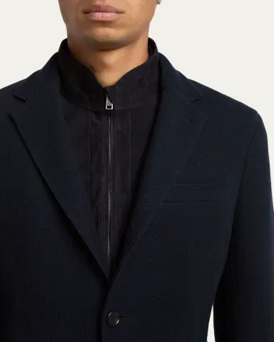 ZEGNA Men's High Performance Jersey Wool and Cotton Jacket | Thumbnail 5 ZEGNA Men's High Performance Jersey Wool and Cotton Jacket | Thumbnail 5