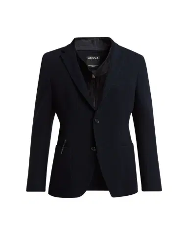 ZEGNA Men's High Performance Jersey Wool and Cotton Jacket | Thumbnail 1 ZEGNA Men's High Performance Jersey Wool and Cotton Jacket | Thumbnail 1