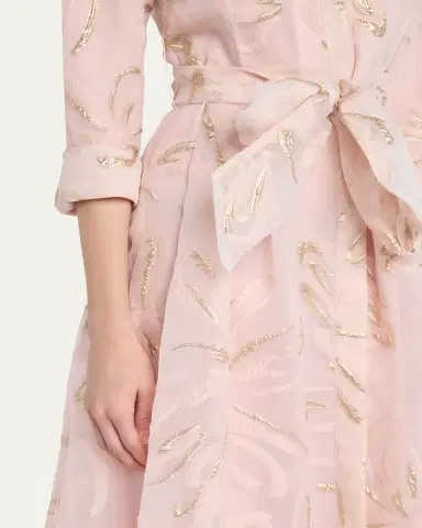 Rickie Freeman for Teri Jon Metallic Organza Jacquard Shirt Gown | Thumbnail 5 Rickie Freeman for Teri Jon Metallic Organza Jacquard Shirt Gown | Thumbnail 5