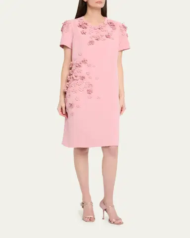 Rickie Freeman for Teri Jon Floral Applique Crepe Dress | Thumbnail 4 Rickie Freeman for Teri Jon Floral Applique Crepe Dress | Thumbnail 4