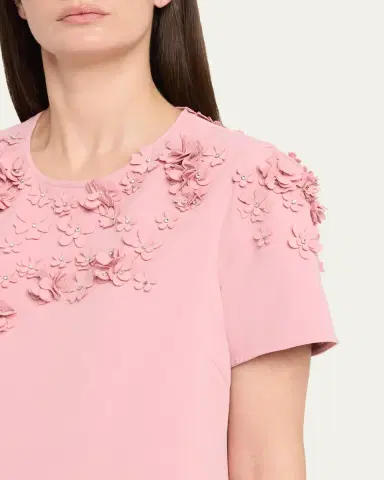 Rickie Freeman for Teri Jon Floral Applique Crepe Dress | Thumbnail 5 Rickie Freeman for Teri Jon Floral Applique Crepe Dress | Thumbnail 5