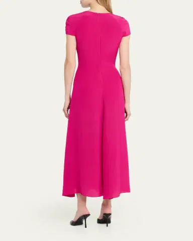 Prabal Gurung Twisted Cap-Sleeve A-Line Midi Dress | Thumbnail 3 Prabal Gurung Twisted Cap-Sleeve A-Line Midi Dress | Thumbnail 3