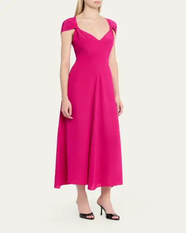 Prabal Gurung Twisted Cap-Sleeve A-Line Midi Dress | Thumbnail 4 Prabal Gurung Twisted Cap-Sleeve A-Line Midi Dress | Thumbnail 4
