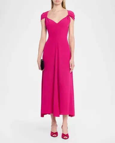 Prabal Gurung Twisted Cap-Sleeve A-Line Midi Dress | Thumbnail 6 Prabal Gurung Twisted Cap-Sleeve A-Line Midi Dress | Thumbnail 6