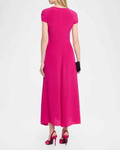 Prabal Gurung Twisted Cap-Sleeve A-Line Midi Dress | Thumbnail 7 Prabal Gurung Twisted Cap-Sleeve A-Line Midi Dress | Thumbnail 7