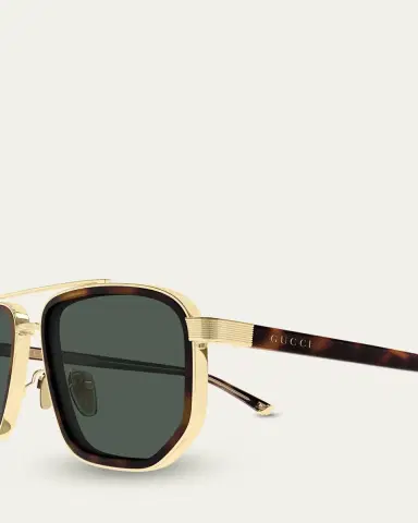 Gucci Men's GG2073S Double-Bridge Metal and Bio-Nylon Aviator Sunglasses | Thumbnail 3 Gucci Men's GG2073S Double-Bridge Metal and Bio-Nylon Aviator Sunglasses | Thumbnail 3