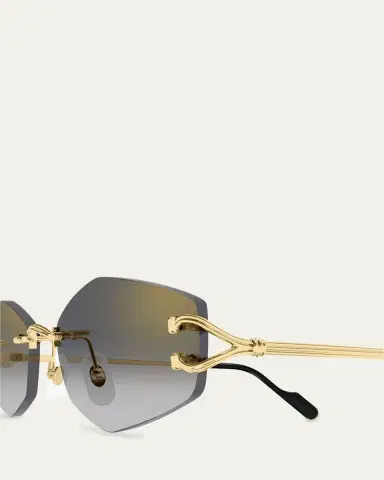 Cartier Decor Classic C de 56mm Rimless Geometric Metal Sunglasses | Thumbnail 3 Cartier Decor Classic C de 56mm Rimless Geometric Metal Sunglasses | Thumbnail 3