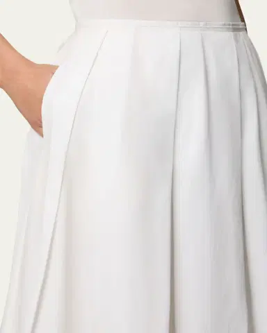 Lafayette 148 New York Pleated Organic Cotton Poplin Midi Skirt | Thumbnail 5 Lafayette 148 New York Pleated Organic Cotton Poplin Midi Skirt | Thumbnail 5
