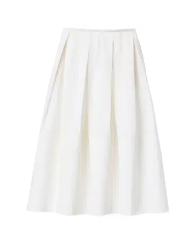 Lafayette 148 New York Pleated Organic Cotton Poplin Midi Skirt | Thumbnail 1 Lafayette 148 New York Pleated Organic Cotton Poplin Midi Skirt | Thumbnail 1