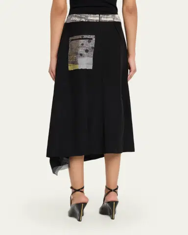 Jason Wu Collection Collage Print Deconstructed Midi Wrap Skirt | Thumbnail 3 Jason Wu Collection Collage Print Deconstructed Midi Wrap Skirt | Thumbnail 3