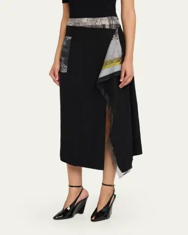 Jason Wu Collection Collage Print Deconstructed Midi Wrap Skirt | Thumbnail 4 Jason Wu Collection Collage Print Deconstructed Midi Wrap Skirt | Thumbnail 4
