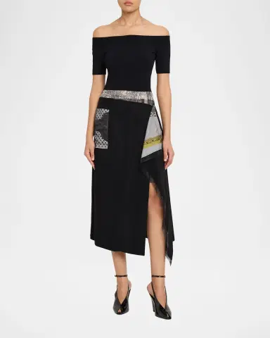 Jason Wu Collection Collage Print Deconstructed Midi Wrap Skirt | Thumbnail 6 Jason Wu Collection Collage Print Deconstructed Midi Wrap Skirt | Thumbnail 6